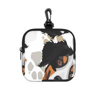 Dog Paws Bernese Mountain Dog, Square Zipper Storage Bag, Neoprene Coin Purse, Small Wallets, Change Pouch, Change Purse
