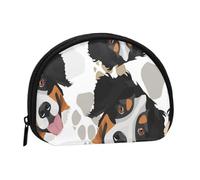 Dog Paws Bernese Mountain Dog, Women's Storage Bag Shell Makeup Bag Small Coin Purse Shell Change Pouch