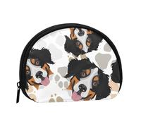 Dog Paws Bernese Mountain DogSmall Makeup Sanitary Napkin Storage Bag,Women's Cosmetic Coin Purse