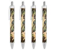 Dog Paws Camouflage Retractable Ballpoint Pen 0.5 Fine Point Flexible Round Barrel for Writing Comfort 1 PCS AS PIC 2
