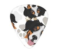 Dog Paws Pattern Bernese Mountain Dog,12 Pcs Guitar Pick,3 Different Thickness Plectrums for Acoustic Guitar Bass Ukulele (0.46mm 0.96mm 0.71mm)