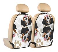 Dog Paws Pattern Bernese Mountain Dog,2 Pack Car Seat Kick Mats Back Seat Protector Durable Back Seat Organiser
