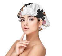Dog Paws Pattern Bernese Mountain Dog,Adjustable Silk Hair Wrap Adult's Satin Sleeping Cap Hair Women's Elastic Sleep Bonnet