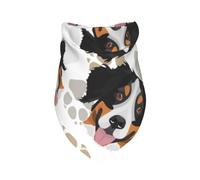 Dog Paws Pattern Bernese Mountain Dog,Bib Scarf Triangle Hood Adjustable Pet Scarf Washable Hood Suitable for Small, Medium and Large Dogs and Cats