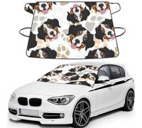 Dog Paws Pattern Bernese Mountain Dog, Car Windshield Cover, Protective Windscreen Cover - Snow Ice Sun UV Dust Water Resistant - Fit for Most Cars