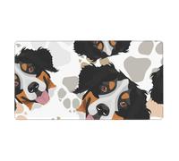Dog Paws Pattern Bernese Mountain Dog,Mouse Pad Large Desk Pad Computer Keyboard Mouse Mat With Non Slip Rubber Base 40 x 70 cm