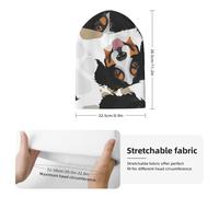 Dog Paws Pattern Bernese Mountain Dog,Pullover Knit Hat Skull Cap Polyester Balaclava Slouchy Beanie Running Hat