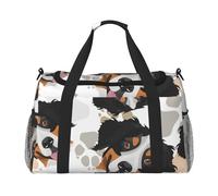 Dog Paws Pattern Bernese Mountain Dog, Sports Duffels, Handheld Crossbody Sports Luggage Bag, Large Capacity Travel Bag for Women and Men
