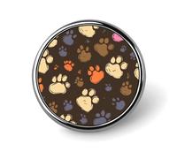 Dog Paws Print Lapel Pin for Men Red Flower And White Daisy Fashion Brooch Pin -Cute Enamel Badges, Aluminum Alloy Metal Pinback for Hats, Shirts, Bags, Jackets & Accessories (1 Inch Round Button Pins
