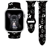 Dog Paws Sport Watch Band Compatible with Apple Watch 38mm 40mm 41mm 42mm Women Replaceable Silicone Smartwatch Straps for iWatch Series SE 11 10 9 8 7 6 5 4 38mm