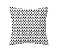 Dog Paws Valentines Day Polyester Velvet Pillow Covers Non-Fading,Footprint Inky Puppy,Sofa Home Decorations Wedding Anniversary Vacation Decor,Grey White 16 x 16 inch, IA-bzfx0118L480038a11