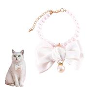 Dog Pearls Necklace Jewelry, Adjustable Cute Basic Collars, Elegant Felt Bow 25cm Chain For Creative Animal Accessories Long Lasting Application Professional Pet Supplies Daily Kit Modern Neck Unit
