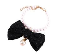 Dog Pearls Necklace Jewelry, Adjustable Cute Basic Collars, Elegant Felt Bow 25cm Chain For Creative Animal Accessories Long Lasting Application Professional Pet Supplies Daily Kit Modern Neck Unit