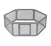 Dog Pen - 6 Panel Puppy Playpen - Foldable Plastic Pet Fence Enclosure for Dogs & Puppies - Indoor Outdoor Play Pen Run Cage - Lightweight, Durable, Easy Setup Pet Exercise Area (Grey)