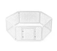 Dog Pen - 6 Panel Puppy Playpen - Foldable Plastic Pet Fence Enclosure for Dogs & Puppies - Indoor Outdoor Play Pen Run Cage - Lightweight, Durable, Easy Setup Pet Exercise Area (White)