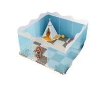 Dog Pen Dog Pet Fence Type Household Fence Indoor Free Combination Small Dog Teddy Isolation Gate Fence Dog Cage(111x111x57CM)