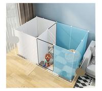 Dog Pen Dog Pet Fence Type Household Fence Indoor Free Combination Small Dog Teddy Isolation Gate Fence Dog Cage(129x75x47CM)