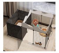Dog Pen Pet Fence, Dog Fence, Indoor Toilet, Small and Medium-sized Dog Kennel, Free Combination, Household Isolation Dog Cage(128x75x57cm black)