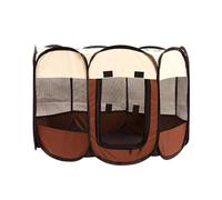 Dog Pen Portable Outdoor Kennels Fences Pet Tent Houses For Large Small Dogs Foldable Indoor Playpen Puppy Cats Pet Cage Delivery Room(Coffee,73x73x43cm)