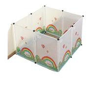 Dog Pen Puppy Pet Playpen Portable Large Pet Fence Easy Assembled DIY Transparent Panels Plastic Indoor Yard Fence Teddy Fence Cat Cage(8Pcs Plastic plates-01)