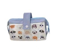 Dog Pencil Case Holder for Stationery and Makeup, Canvas Organizer with Japanese INS Style Design for Children 11.81x7.87x1.97inch- Puppy