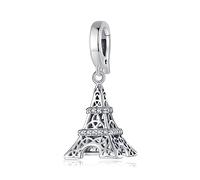 Dog Pendant Elephant Opening Buckle Hamster Charms DIY 925 Sterling Silver Bead fit Love of Paper Clips Bracelets fit Pandora Bracelet for Women (Eiffel Tower Pendant)