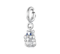 Dog Pendant Elephant Opening Buckle Hamster Charms DIY 925 Sterling Silver Bead fit Love of Paper Clips Bracelet for Women (Hamster Pendant)