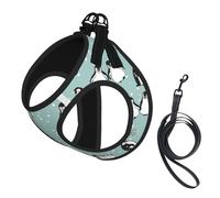 Dog Penguin Balloon Snowflake Printed Harness And Leash Set,Adjustable,Breathable Soft,Step-In Mesh Pet Vest Harness With Reflective Strip