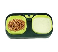 Dog Pet Bowl, Cat Food, Water Bowl | 2-in-1 Removable Dog Feeding Station - Non Slip Puppy Dish, No Spill Pet Water and Wet Separation Food Feeder