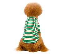 Dog Pet Clothes Clothing Colorful Strips Pullover Small Doggie Puppy Stretchy Material Casual For Chihuahua Summer(Green,S)