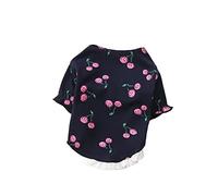 Dog Pet Clothes Clothing Cotton stretch Pullover cherries pattern Puppy Cat Comfortable Stretchy Material Soft Touching For Teddy Autumn(White,3XL)