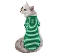 Dog Pet Clothing Clothes Classic Strips Pattern Pullover Sleeveless Vest Cat Puppy Cool Cute For Teddy Summer(Green,L)