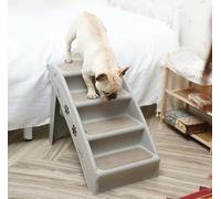 Dog Pet Folding Stairs Plastic Ramp Access Step Lightweight Cat HeavyDuty Grey