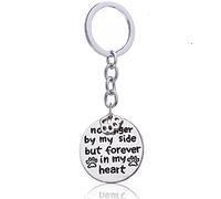 Dog/pet paw Tiny Charm no Longer by My Side but Forever in My Heart Print paw Keyring pet Lovers Keychain
