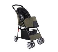 Dog pet Stroller Foldable for Small and Medium-Sized Dogs and Cats 4 Rounds, Cheap Pets Off-Road Vehicles, Strollers, Strollers, Jogging Travel pet Supplies, up to 10kg (Brown)