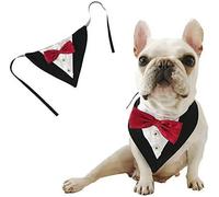Dog Pet Triangle Bandana Bib Scarves Reversible Adjustable Collar Gentleman Bow Tie Suit Novelty Bandanas