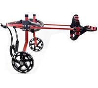 Dog Pet Wheelchair, Wheelchair Dog Wheelchair Scooter Adjustable Disabled Paralysis Hind Legs Car Aluminum Alloy Easy to Recover Dog Pet Stroller (Red X)
