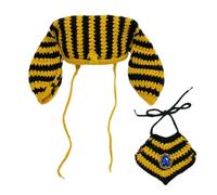 Dog Pharaoh Costume - Pet Egyptian Hat | Egyptian Cat Costume Accessory | Black Gold Stripe Hat | Egyptians Hats for Bandana Party Outfits, Knitting Dog, Cats Puppies Clothes