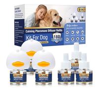 Dog Pheromones Calming Diffuser Kit Appeasing Pheromone Diffuser to Calm (3 Plug in+ 6 Pack 48ml Refill) for Anxiety Relieve Relief Reduce Aggression Fighting Barking Stress 180 Day Supply (Tasteless)
