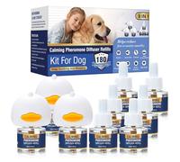 Dog Pheromones Calming Diffuser Kit Appeasing Pheromone Diffuser to Calm (3 Plug in+ 6 Pack 48ml Refill) for Anxiety Relieve Relief Reduce Aggression Fighting Barking Stress 180 Day Supply (Tasteless)