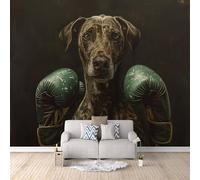 Dog Photo Wallpaper Abstract Dog Boxer Wallpaper Mural 3D Art Print, Non-Woven Wall Paper, Decoration Poster Picture Mural 500 × 280 cm / 196.8" × 110" for Living Room Bedroom