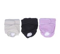 Dog Physiological Pants Breathable Female Dog Sanitary Pants Adjustable Washable Reusable Diapers for Large Dogs Black Grey Violet L