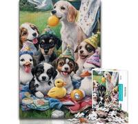 Dog Picnic 1000 Piece Jigsaw Puzzles for Teenagers,Learning Educational Toys Family Games Unique Birthday And Gifts 50x75cm