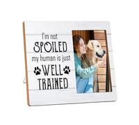 Dog Picture Frame, Pet Picture Frame Gifts for Women Dog Lovers Cat Pet Lover, Cat Photo Frame, Funny Frame Gifts for Christmas Birthday, I Am Not Spoiled My Human Is Just Well Trained -f(03)