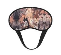 Dog Pictures Blackout Sleep Mask with Elastic Band Design Fits All Head Shapes Ideal for Travel Office and Shift Work