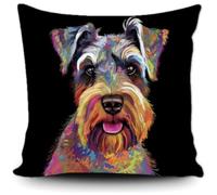 Dog Pillow Case Miniature Schnauzer Home Decor Square Throw Cushion Cover Custom Canvas Pillowcase for Sofa Bedroom