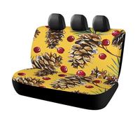 Dog Pine Cones And Cranberries Car Seat Cover Scratchproof Rear Seat Protector Waterproof & Easy Install Universal Fit Back Seat Covers for Suvs Trucks Sedans Vans Automotive Interior Accessories