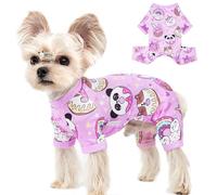 Dog Pjs XS~XXL Small Medium Dog Clothes Cute Puppy Pajamas Doggie Onesie for Summer Bright Patterns Pet Clothes Cat Onesie 4-Leg Doggy Jumpsuit (Purple, Medium)