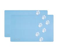 Dog Placemat - Light Blue X Pack of 2 - Perfect for Dinner Time, Helping to Keep Your Dog's Food Bowl in Place During the Feeding Frenzy - 55 X 35cm