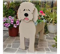 Dog Planter Box - Cute Labrador Animal Shaped Plant Container Holder for Indoor Outdoor Garden Decorations Gift